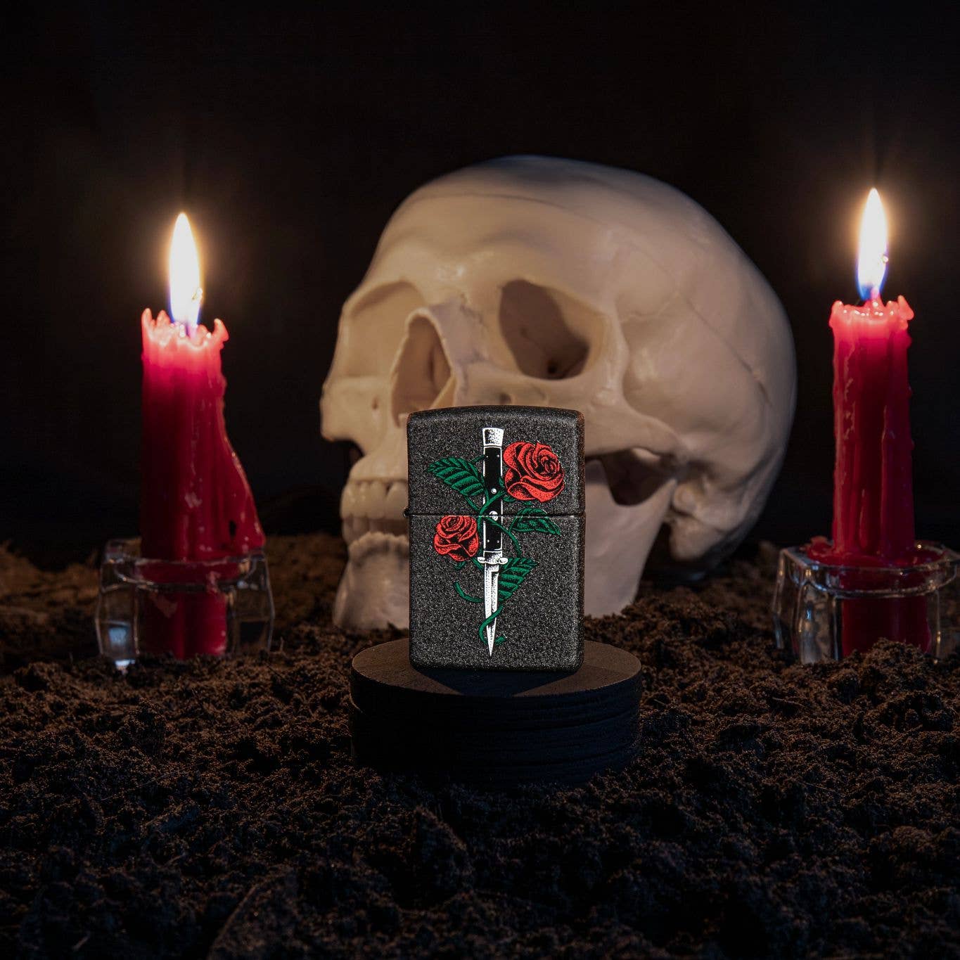 Zippo Rose Dagger Tattoo Design Windproof Lighter