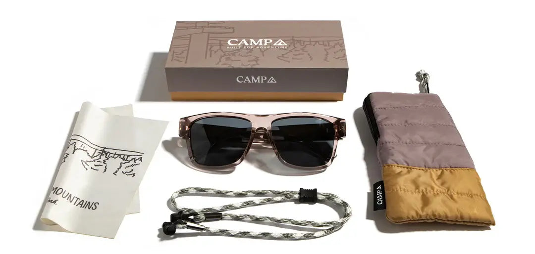 CAMP Cliff Sunglasses - Great Smoky Mt Engraved Edition: Dusk / Walnut Engraved / Basic Polarized Grey