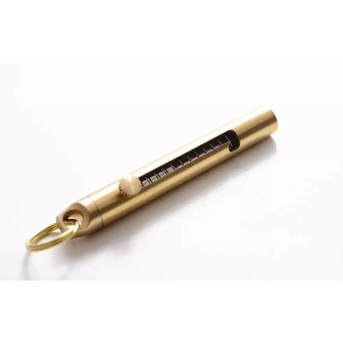 Brass Keychain Pocket Knife Twist Bolt Open: Bronze