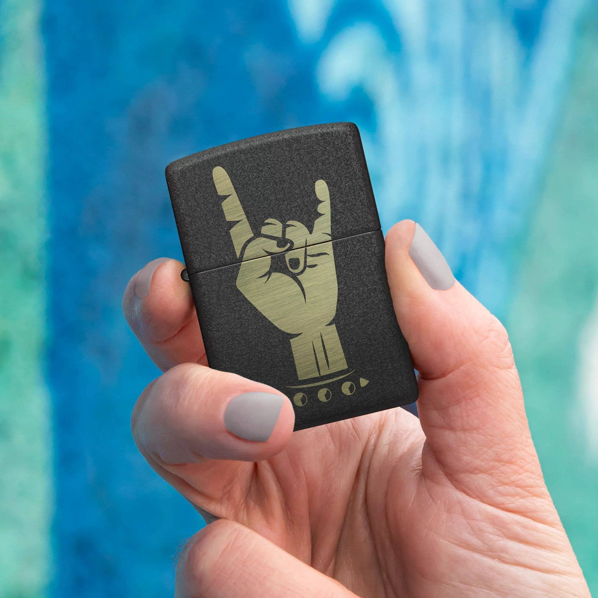 Zippo Rock On Design Black Crackle® Windproof Lighter