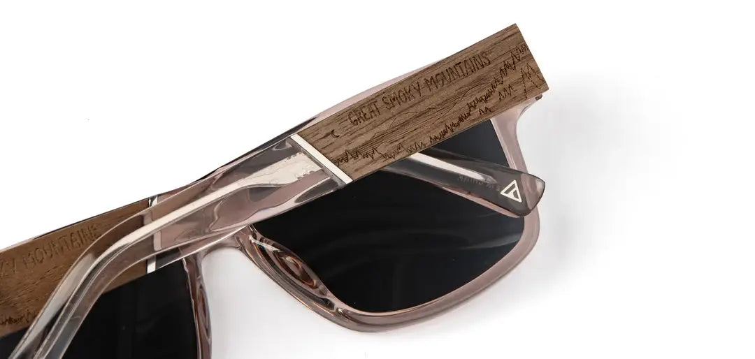 CAMP Cliff Sunglasses - Great Smoky Mt Engraved Edition: Dusk / Walnut Engraved / Basic Polarized Grey
