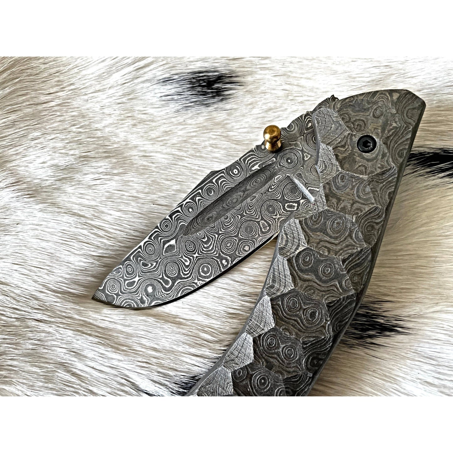 Full Damascus Steel Folding Knife