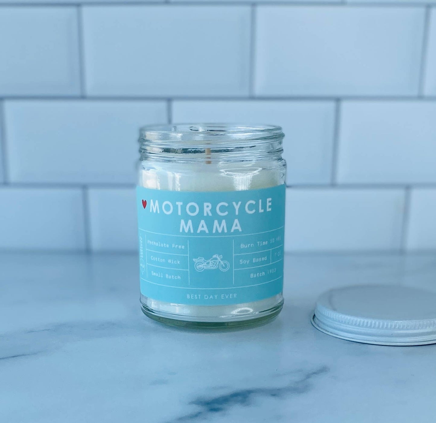 Motorcycle Mama Candle: White / Amber / Amber & Driftwood