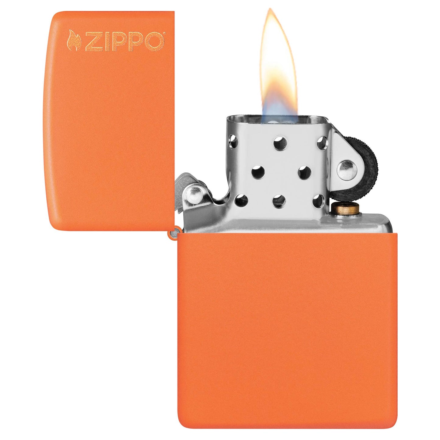 Zippo Classic Orange Matte Zippo Logo Windproof Lighter