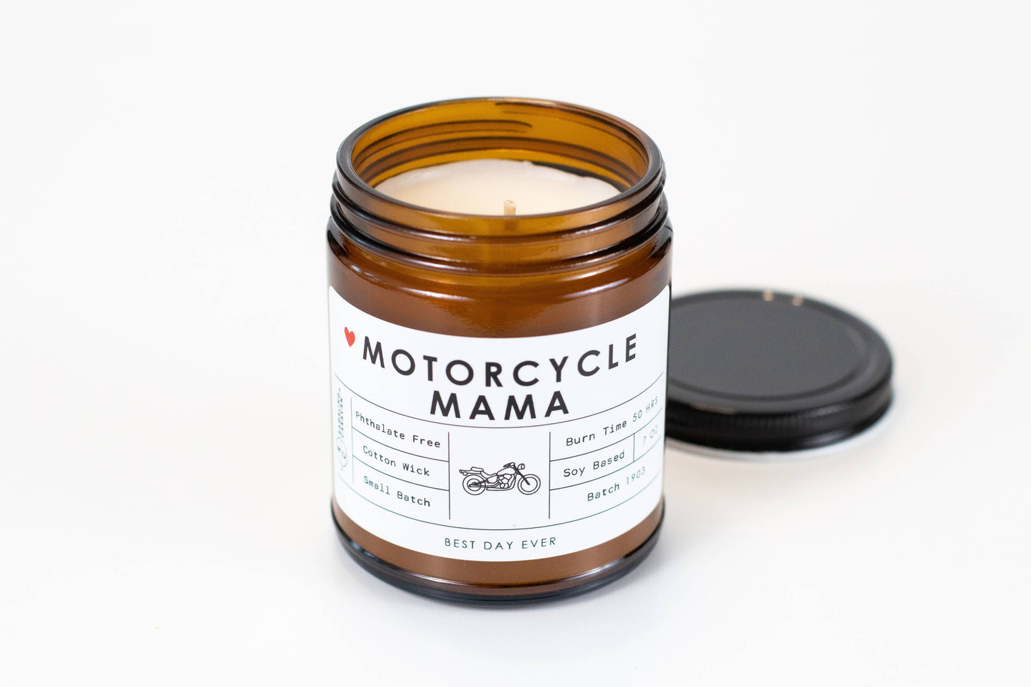 Motorcycle Mama Candle: White / Amber / Amber & Driftwood