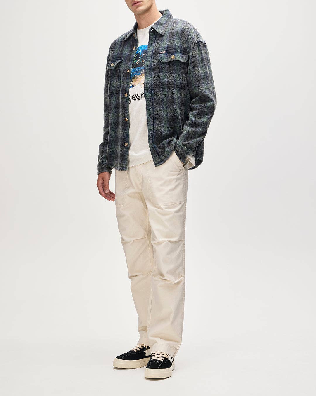 Too Busy To Work Check Shirt - Black Check: Black Check / L