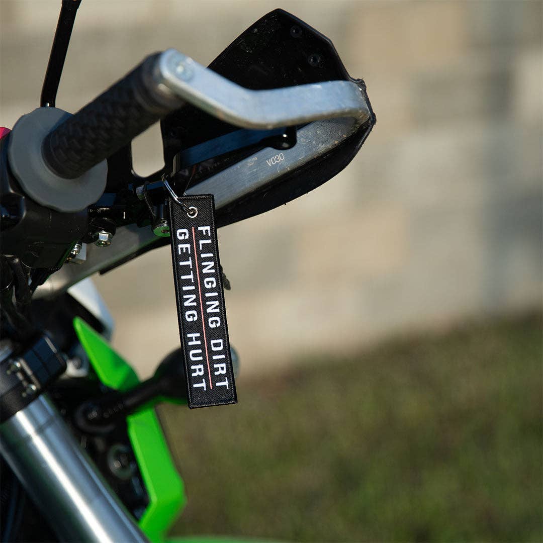 Flinging Dirt Getting Hurt - Dirt Bike Keychain