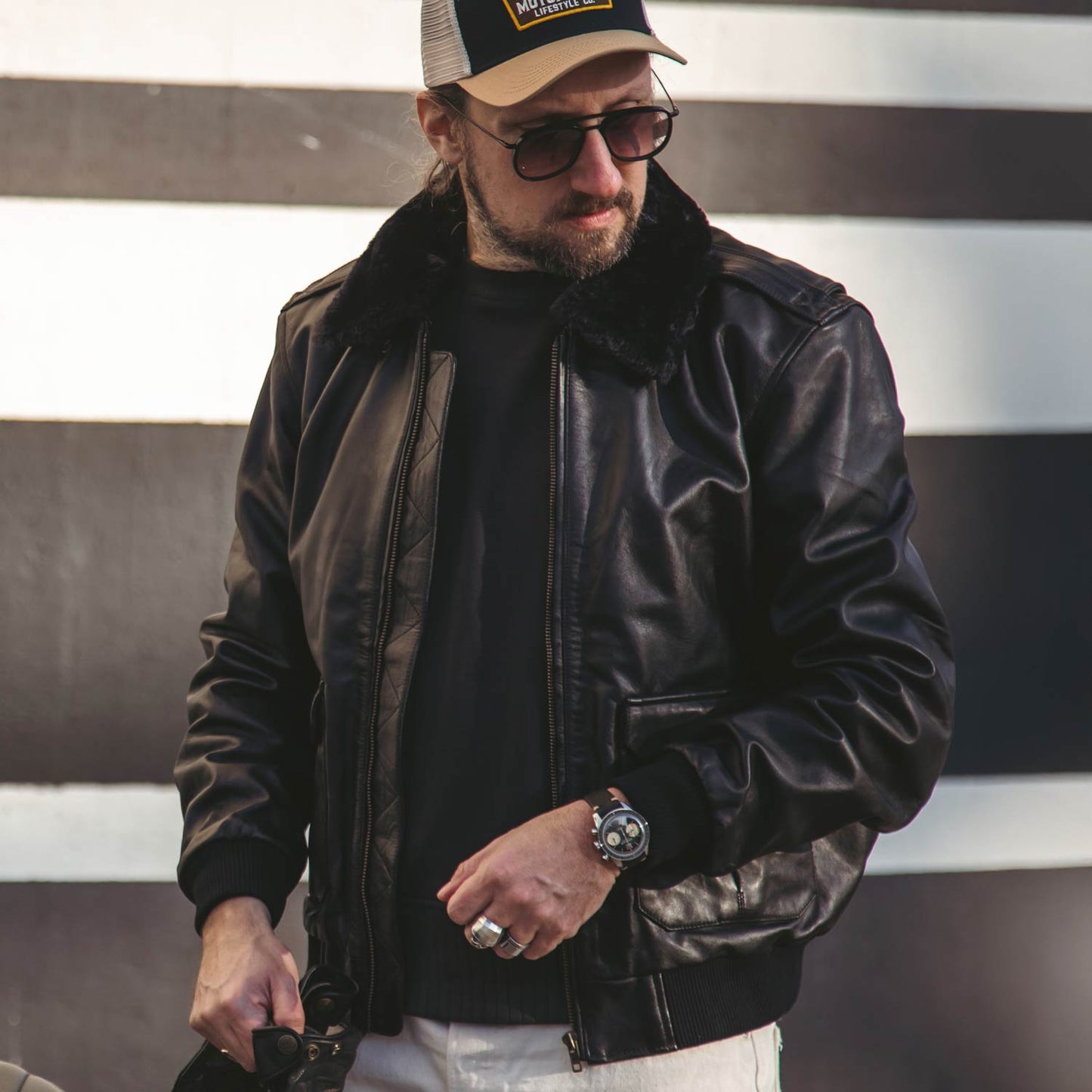 Cockpit Leather Jacket | Black