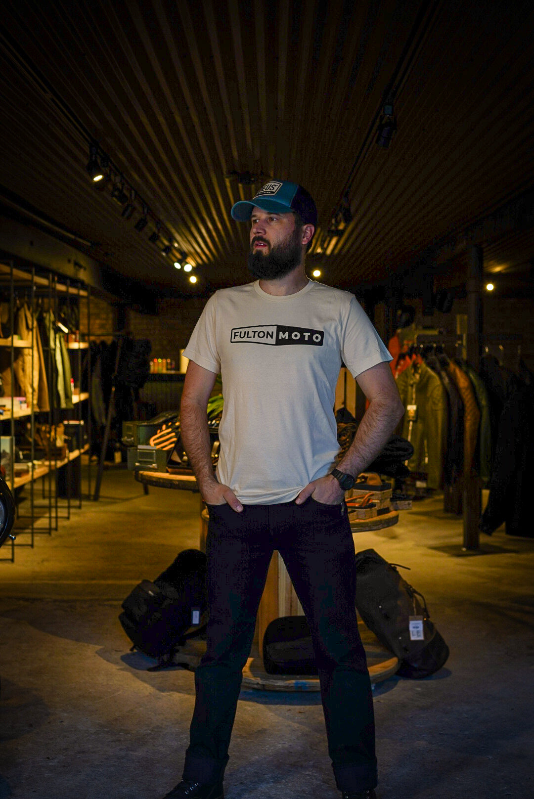 Fulton Moto Logo Tee | Cream