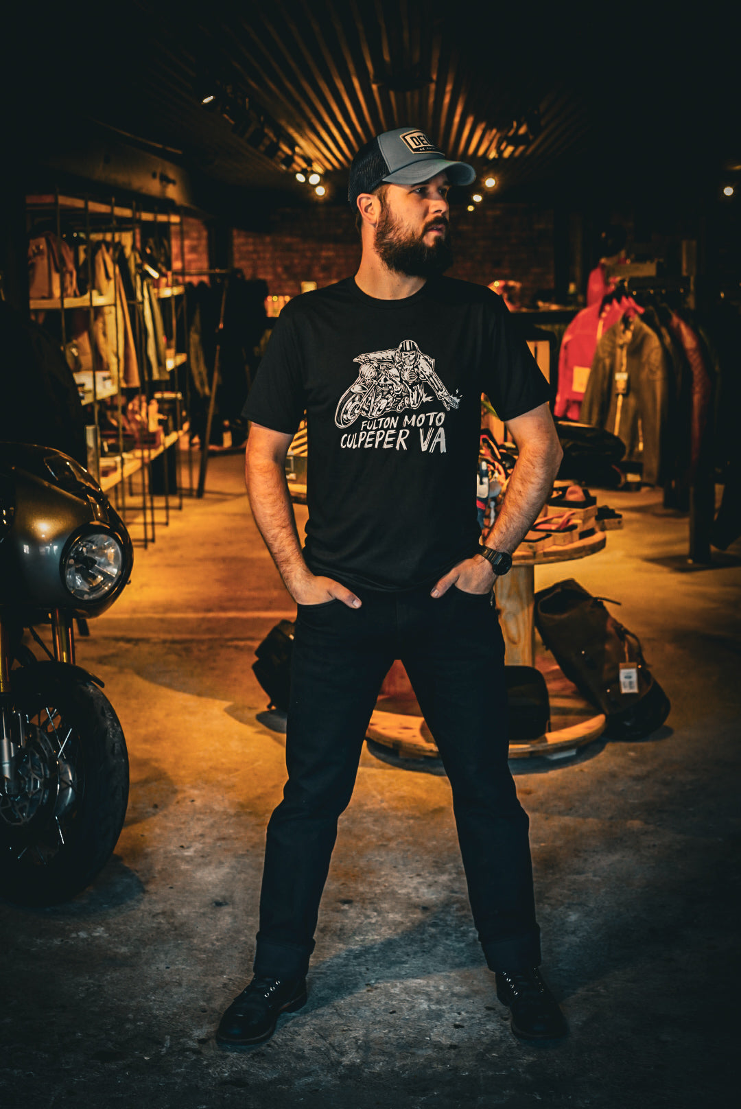 Fulton Moto Skull Rider Tee | Black