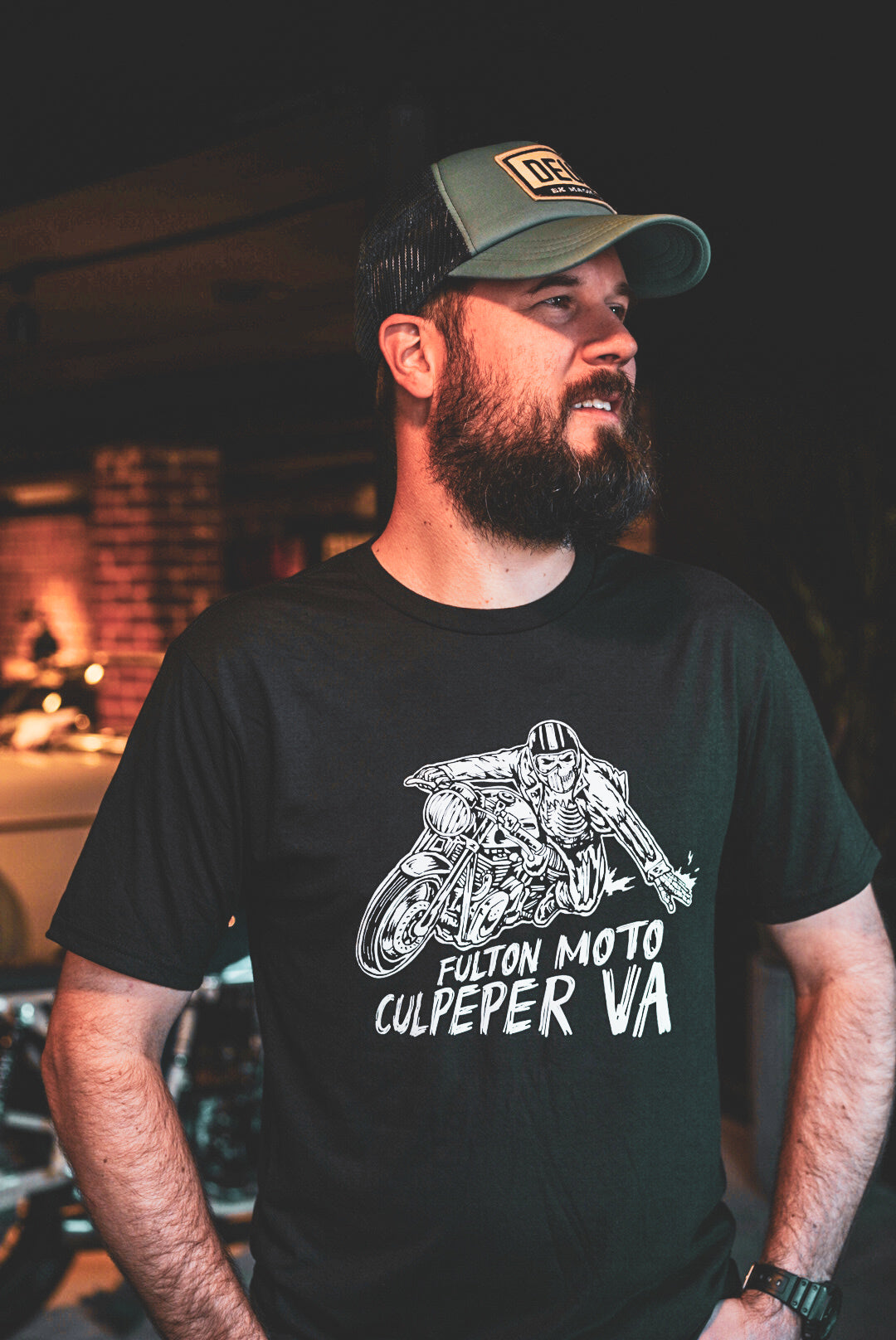 Fulton Moto Skull Rider Tee | Black