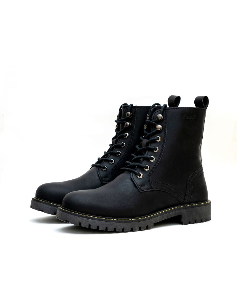 Buff Leather Boots Derby - Dark Shadow