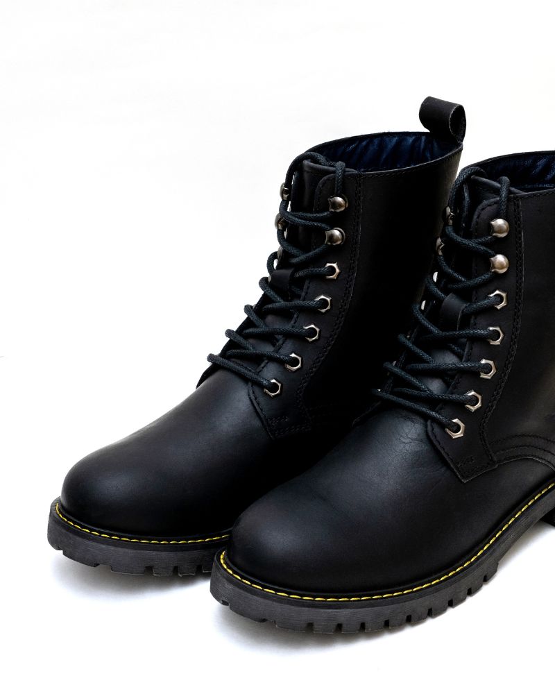 Buff Leather Boots Derby - Dark Shadow