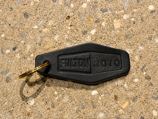Fulton Moto Buffalo leather keychain - Black
