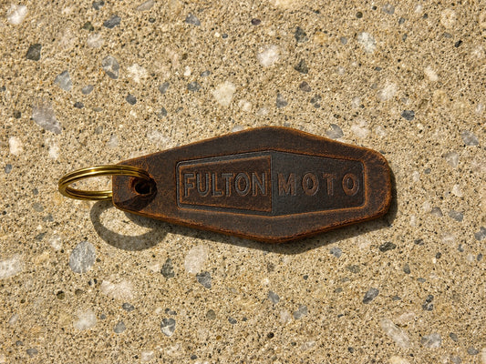 Fulton Moto Buffalo leather keychain - Brown