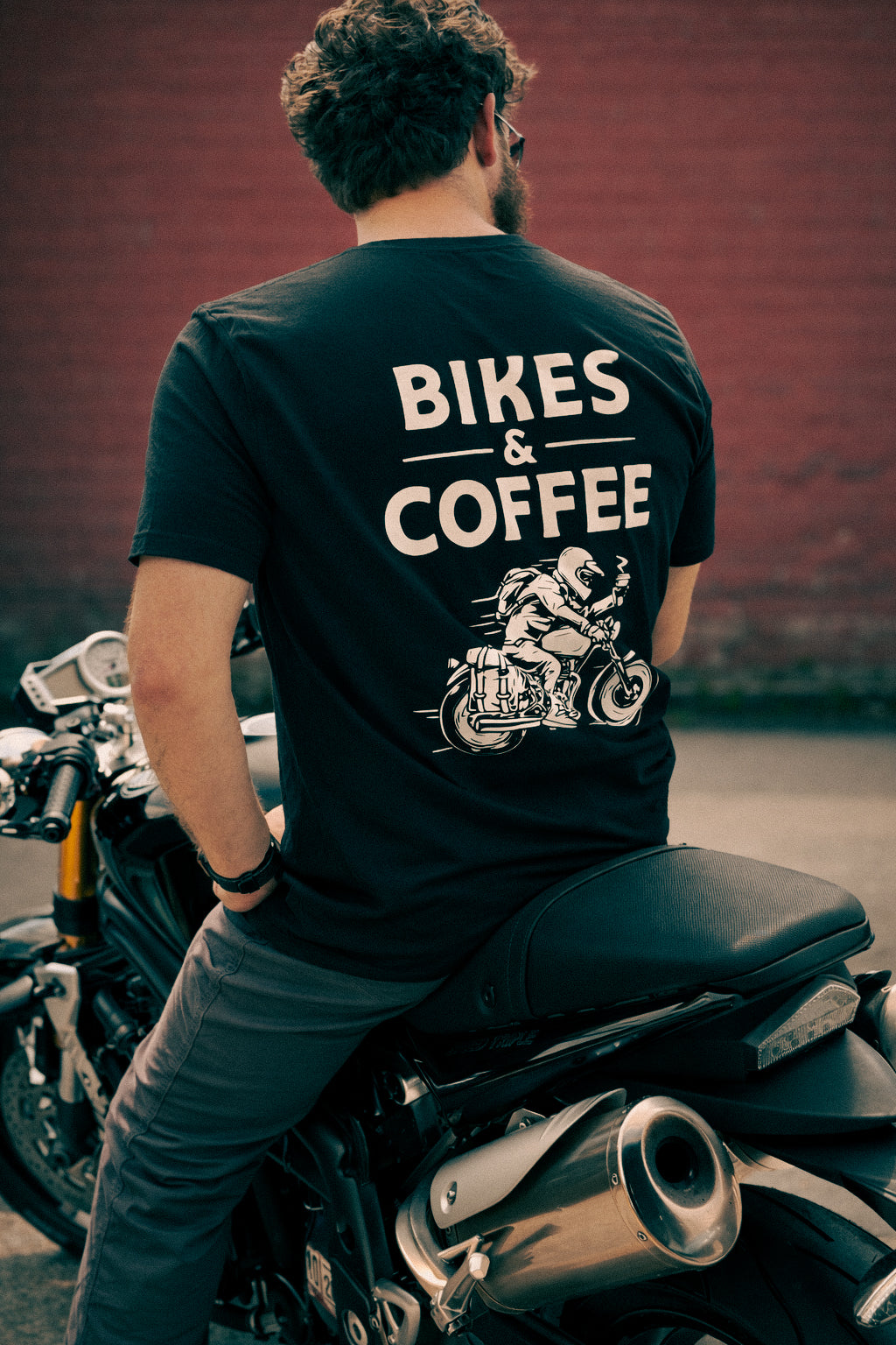 Fulton Moto Bikes and Coffee Shirt