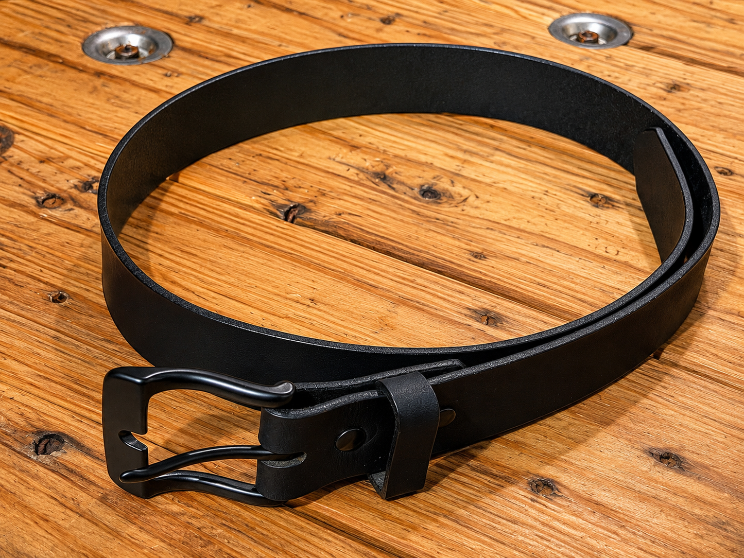 Fulton Moto Water Buffalo Leather Belt - Black