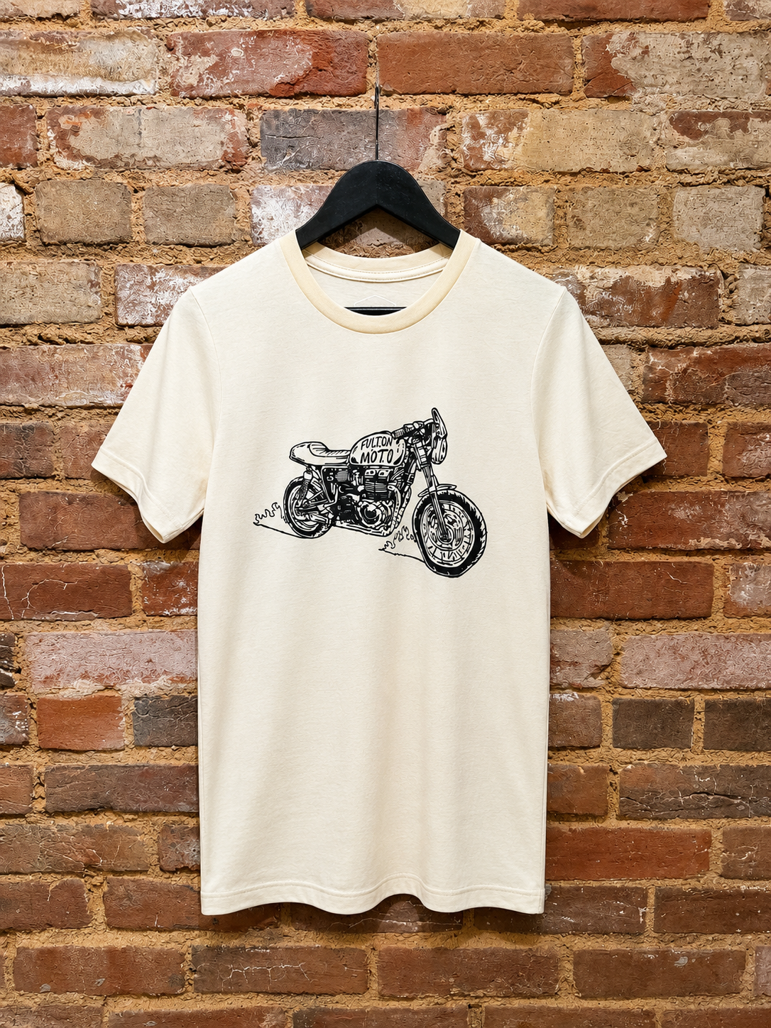 Thruxton Flames Tshirt - Cream