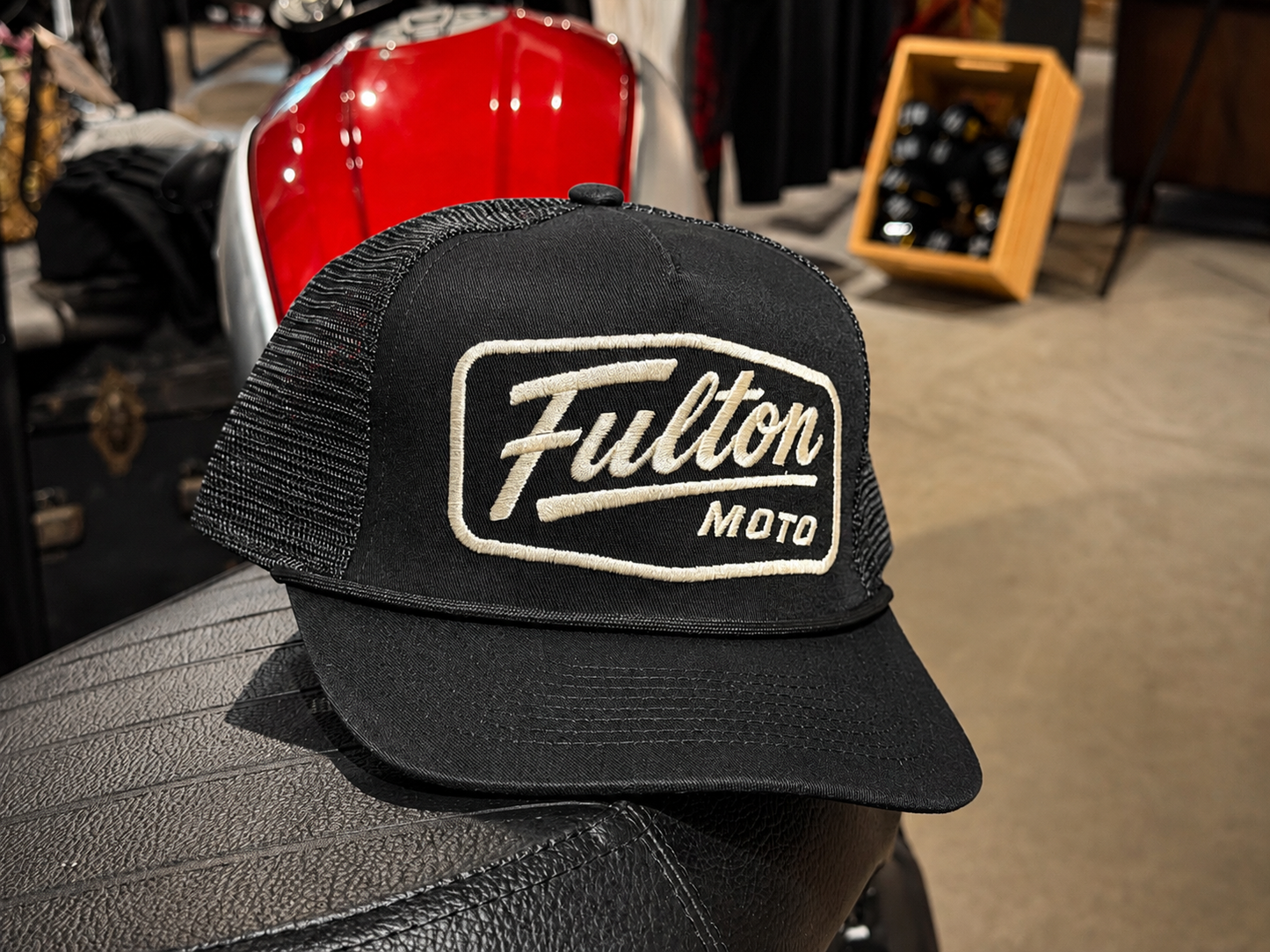 Fulton Moto Retro Script Trucker Hat