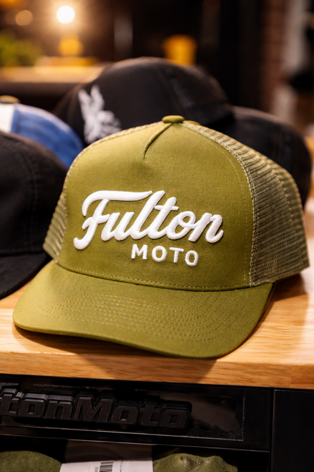 Fulton Moto Cursive Trucker Hat