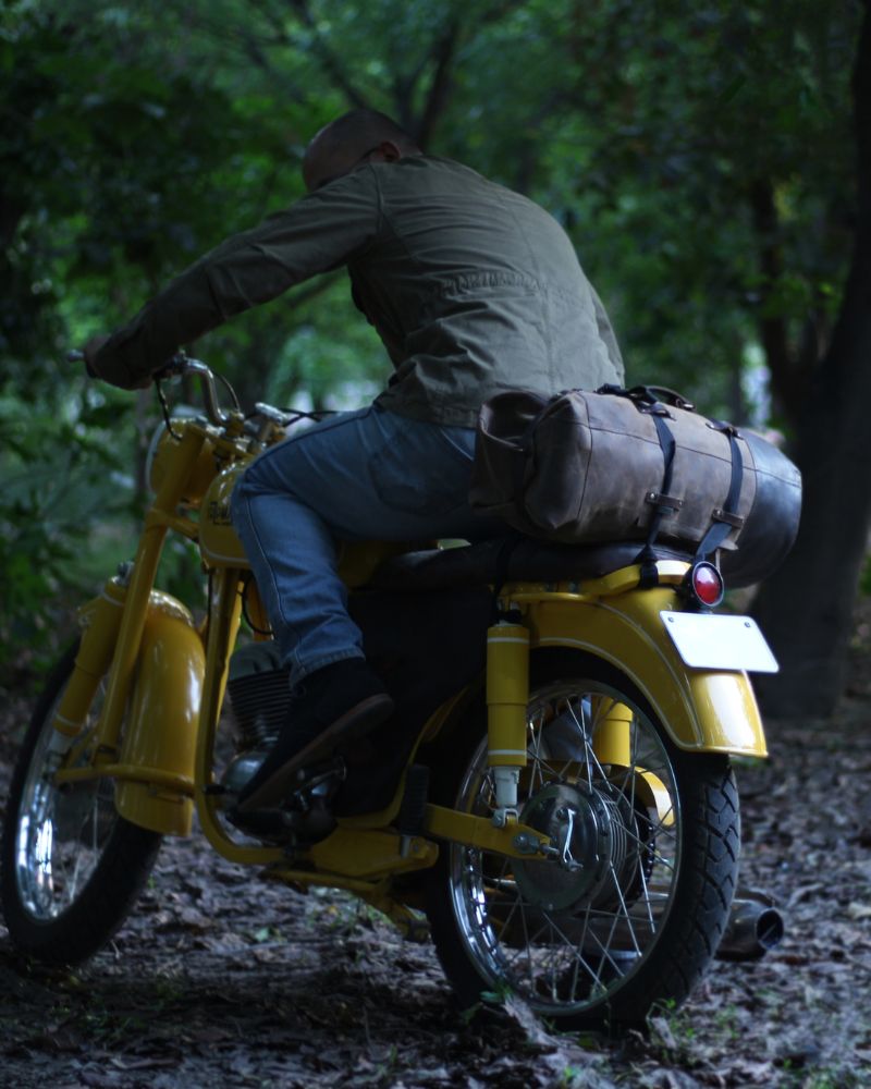 Buff Leather Military Duffel - Brown