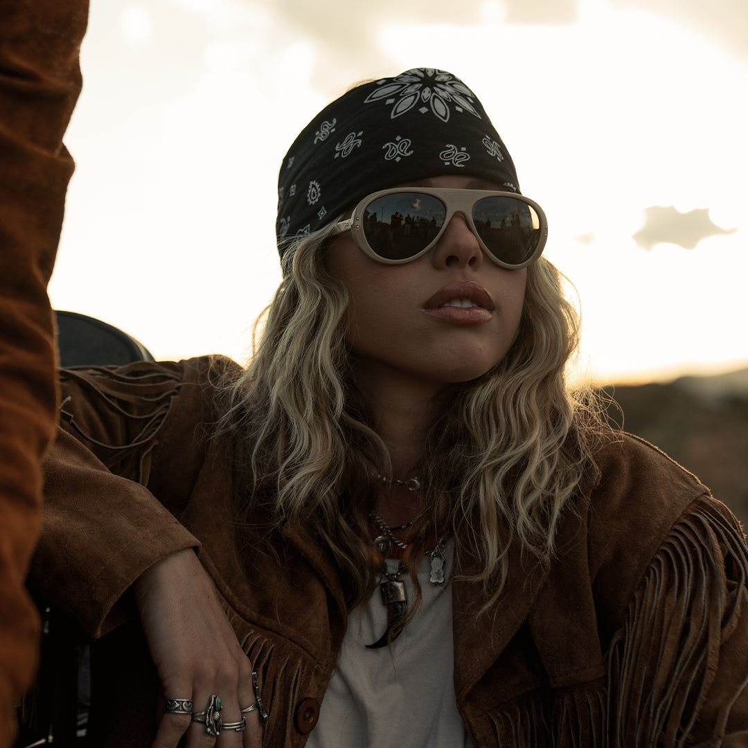 VALLON Moto Aviators Sunglasses - Desert Green