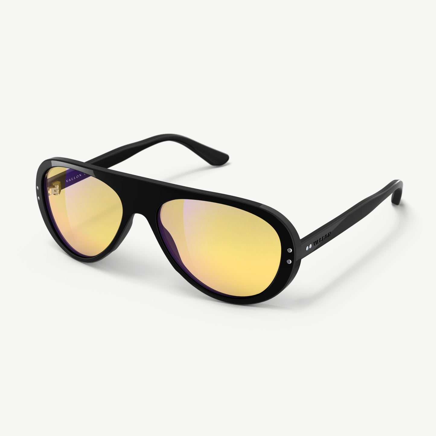 VALLON Moto Aviators Sunglasses - Black and Yellow