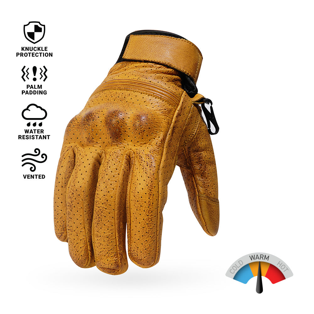 Fairfax Moto Gloves | Gold