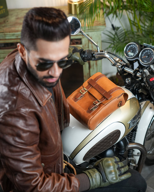 Buff Leather Tank & Tail Bag - Vintage Tan
