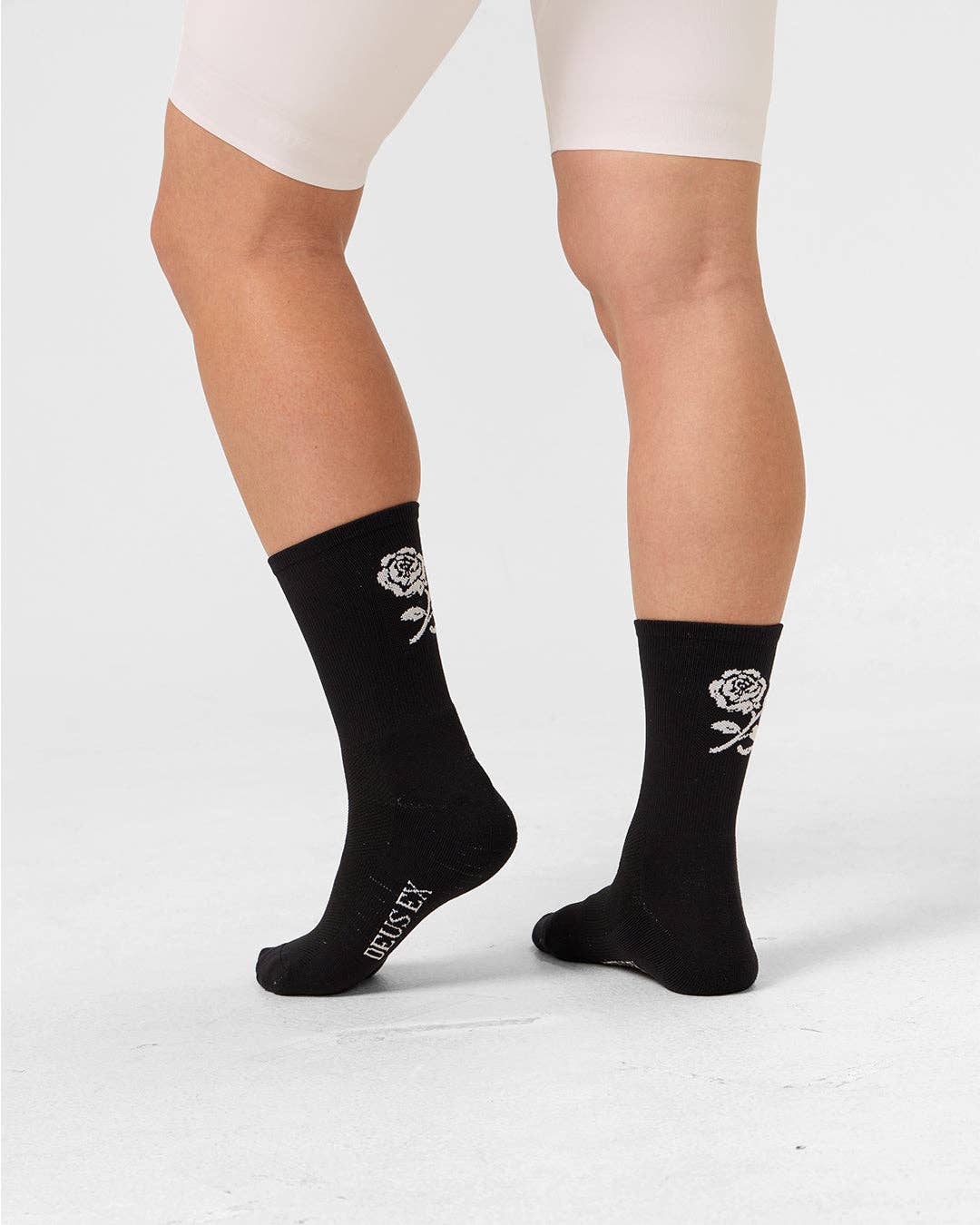 Deus Ex Attaquer Rose Socks - Black: Black / M