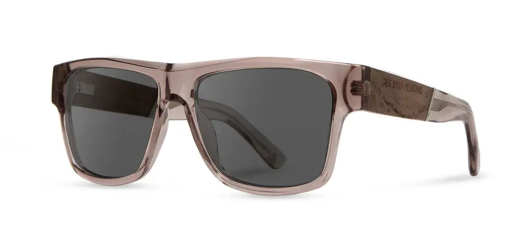 CAMP Cliff Sunglasses - Great Smoky Mt Engraved Edition: Dusk / Walnut Engraved / Basic Polarized Grey