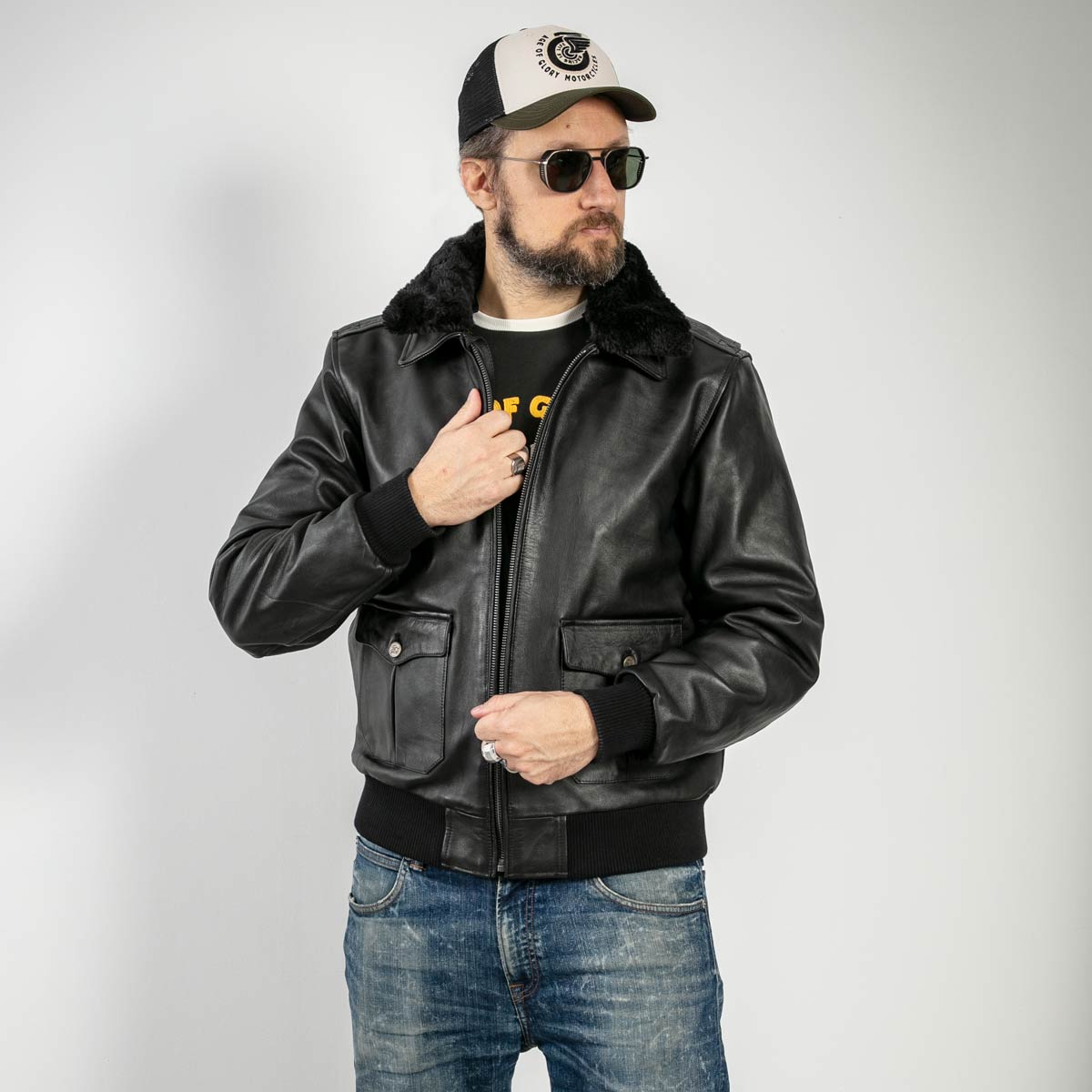 Cockpit Leather Jacket | Black