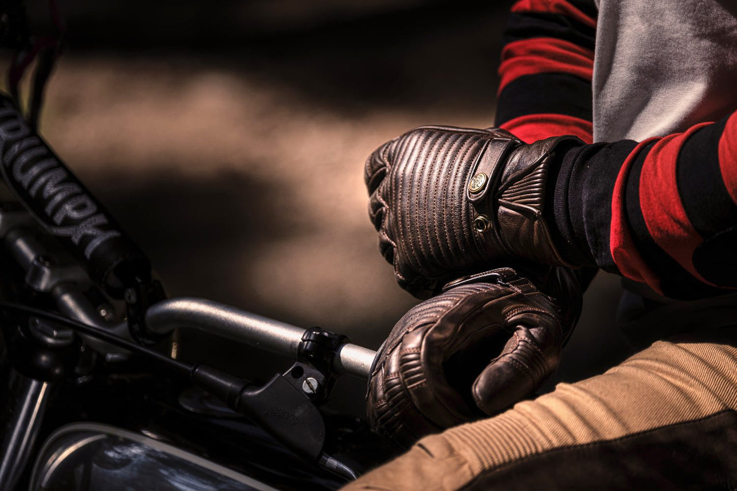 Garage Leather CE Gloves Brown