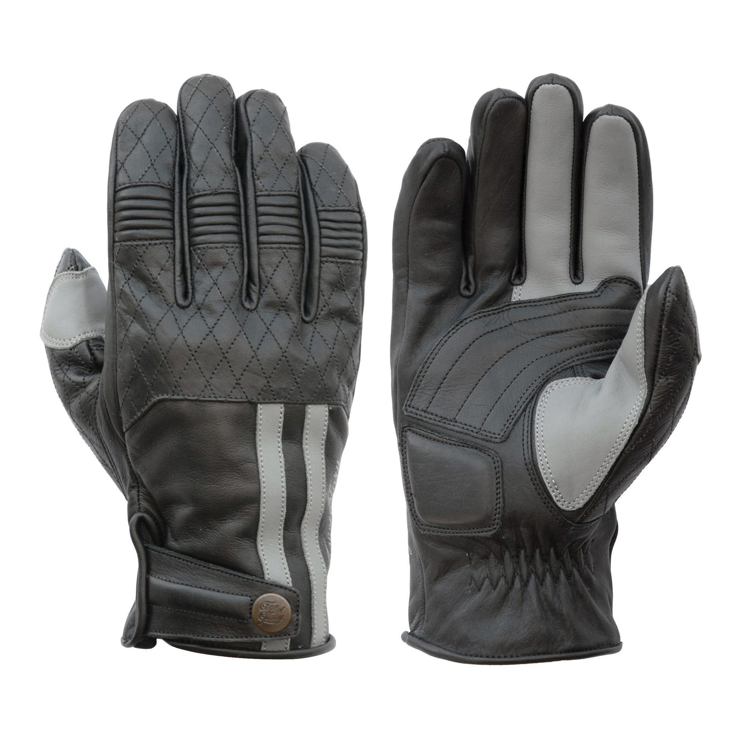 Miles Leather CE Gloves Black Grey