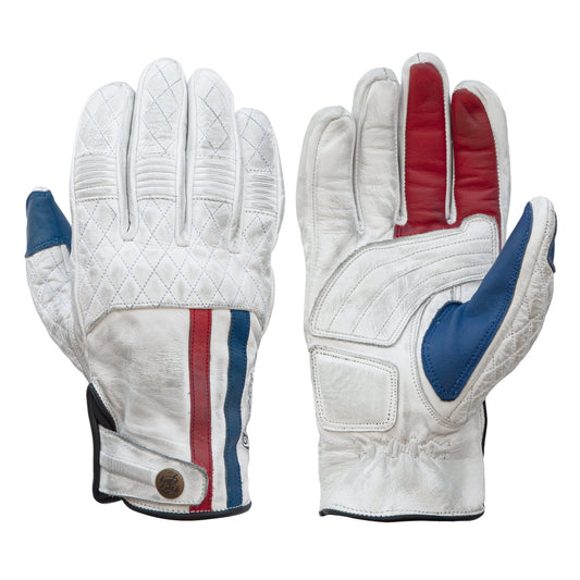 Miles Leather CE Gloves White Blue Red