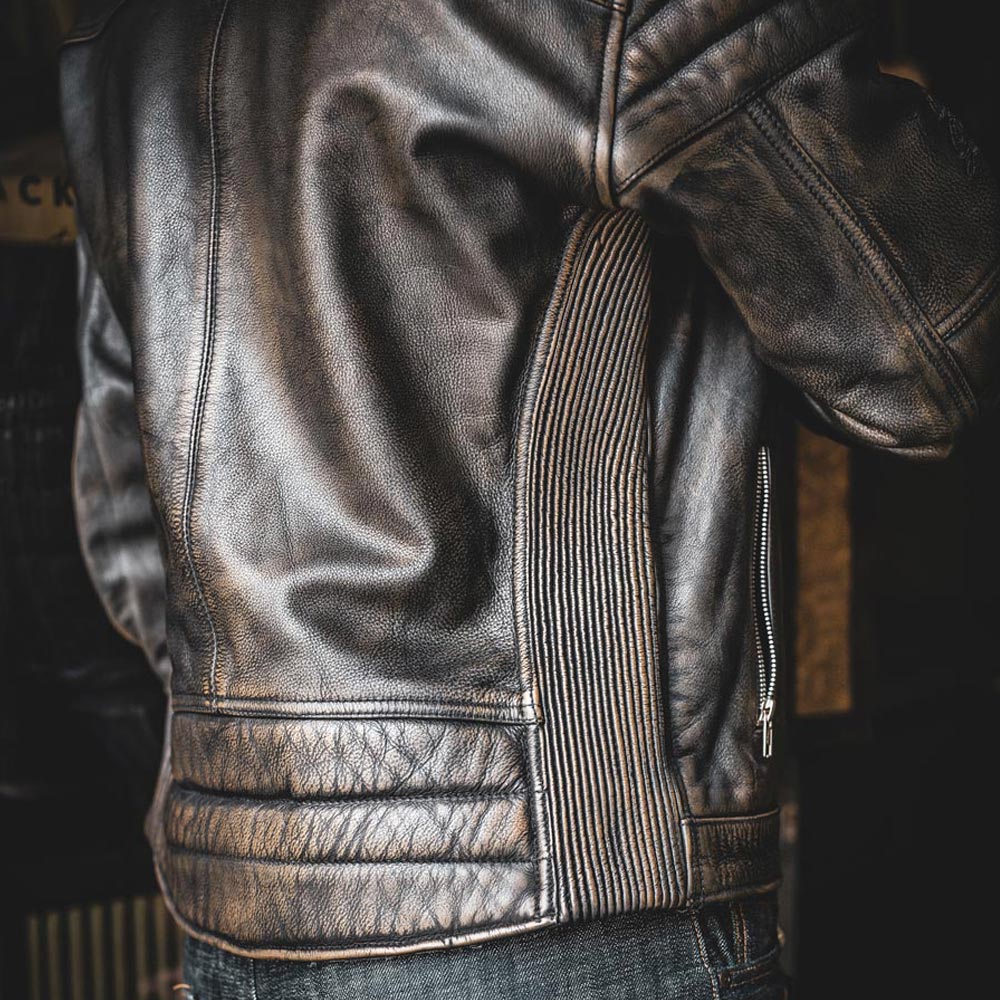 Rocker Distressed Leather Jacket | Black