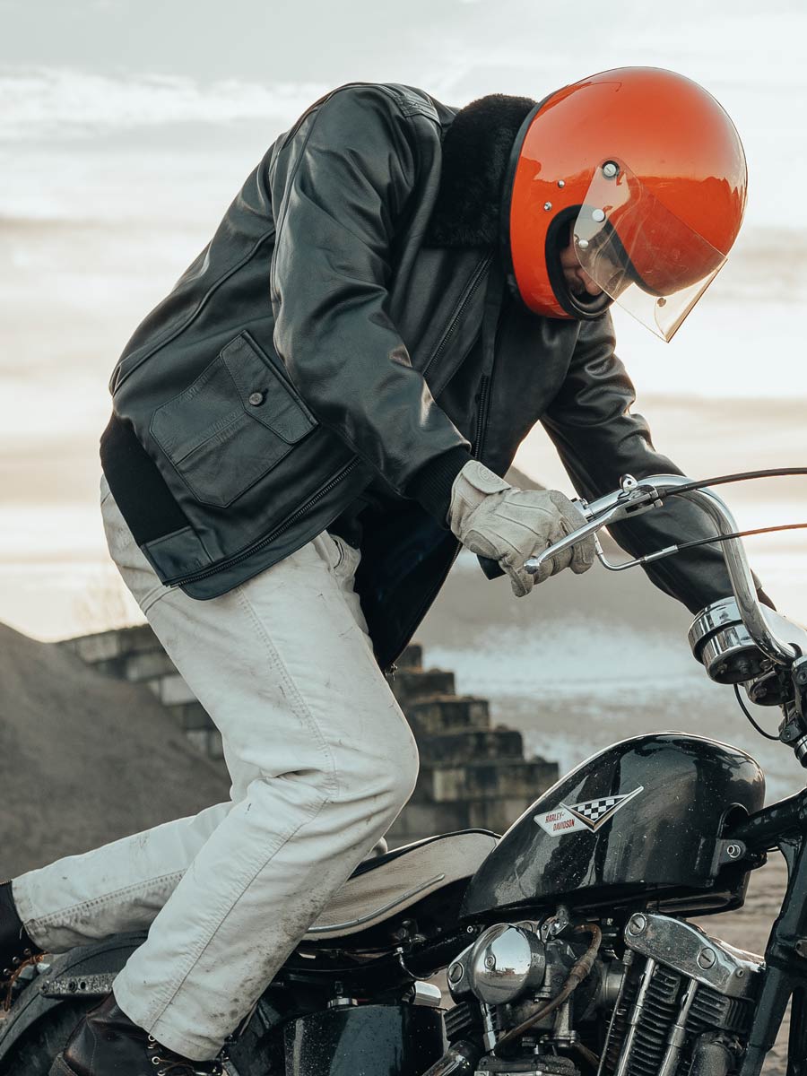 Rover Leather CE Gloves Aged White