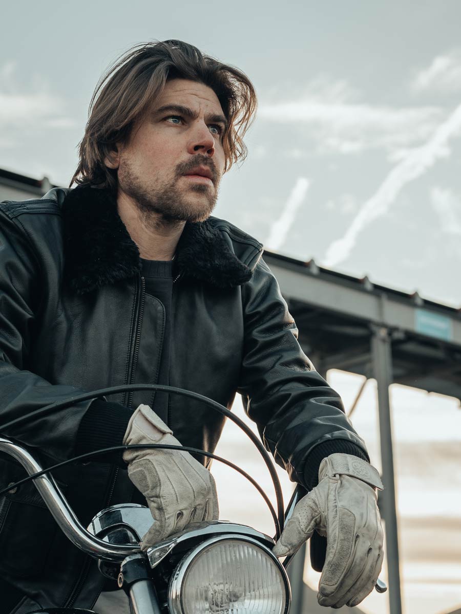 Rover Leather CE Gloves Aged White