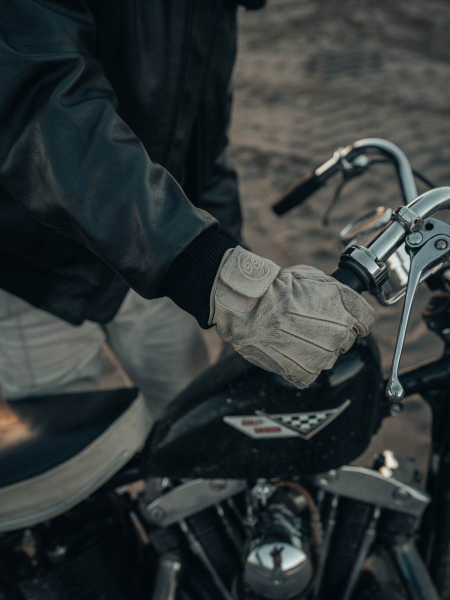 Rover Leather CE Gloves Aged White
