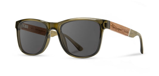 CAMP Trail Sunglasses - Glacier Engraved Edition: Moss / Walnut Engraved / Basic Polarized Grey