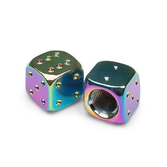 Dice Oil Slick - Motorcycle Valve Caps
