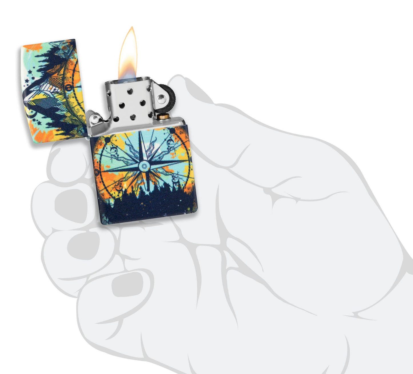 Zippo Compass 540 Color Glow In The Dark Windproof Lighter