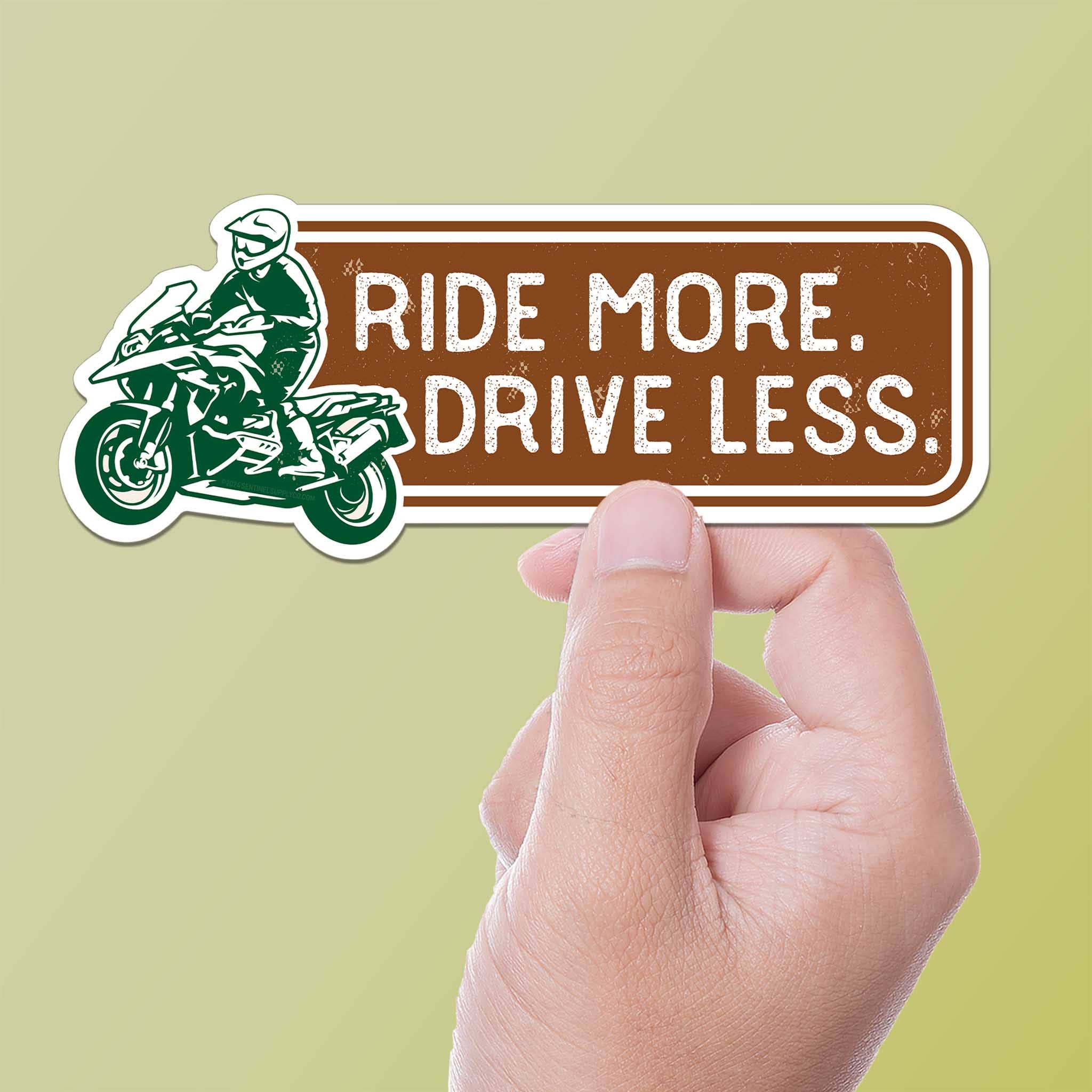 Ride More, Drive Less ADV Motorcycle Sticker โ Fulton Moto