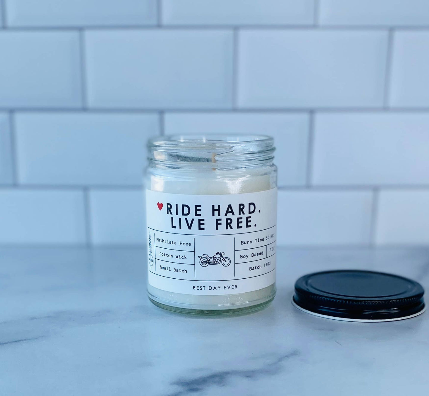 Ride Hard, Live Free Candle: White / Amber / Palo Santo Patchouli