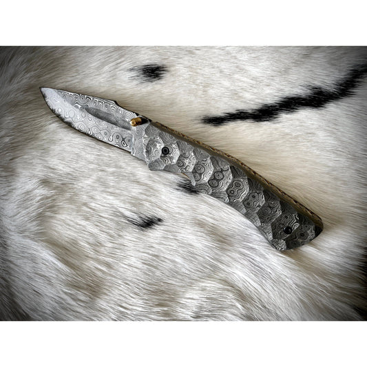 Full Damascus Steel Folding Knife