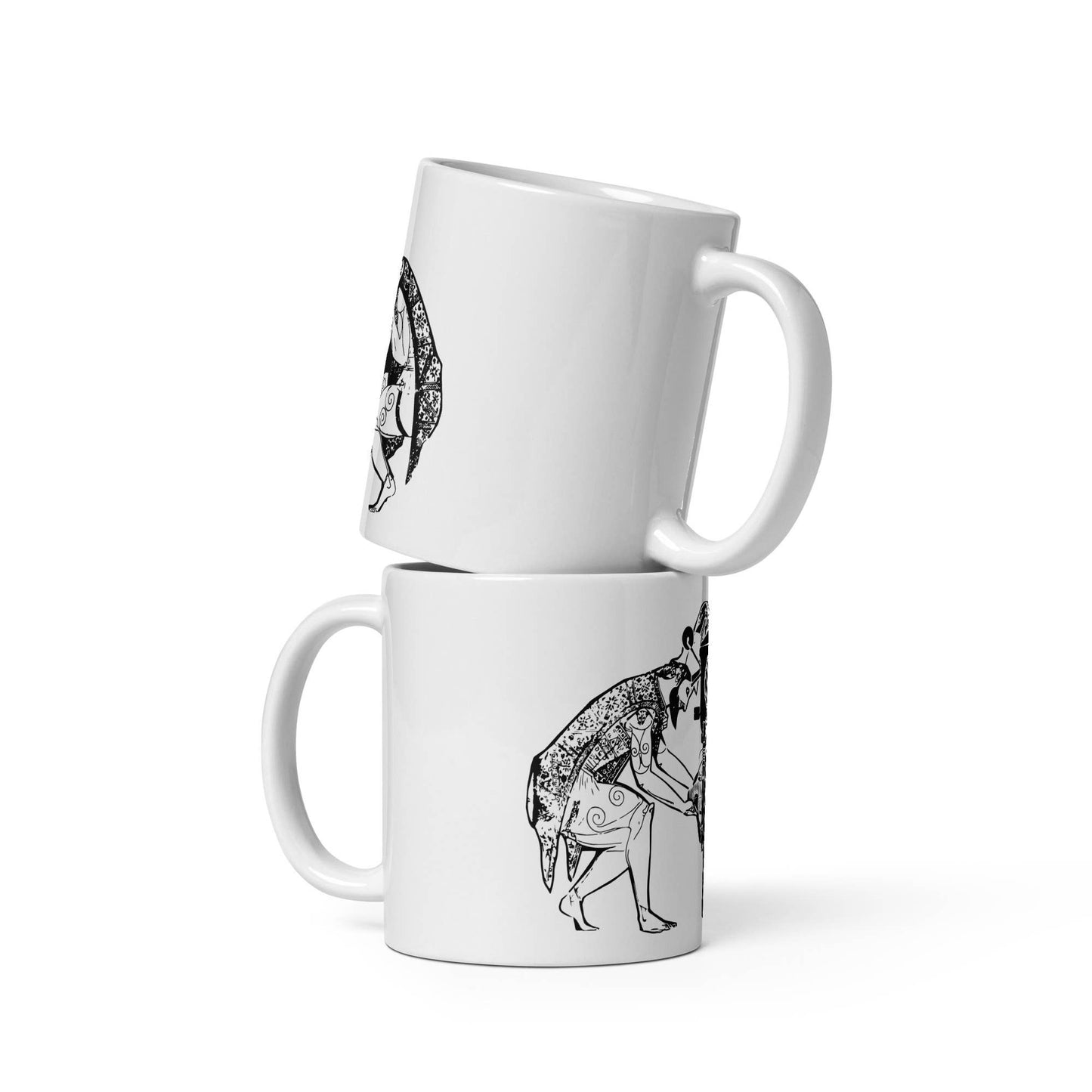 Coffee Mug  WIth Ancient Greeks Working On Their Motorcycle: 11 Oz Mug