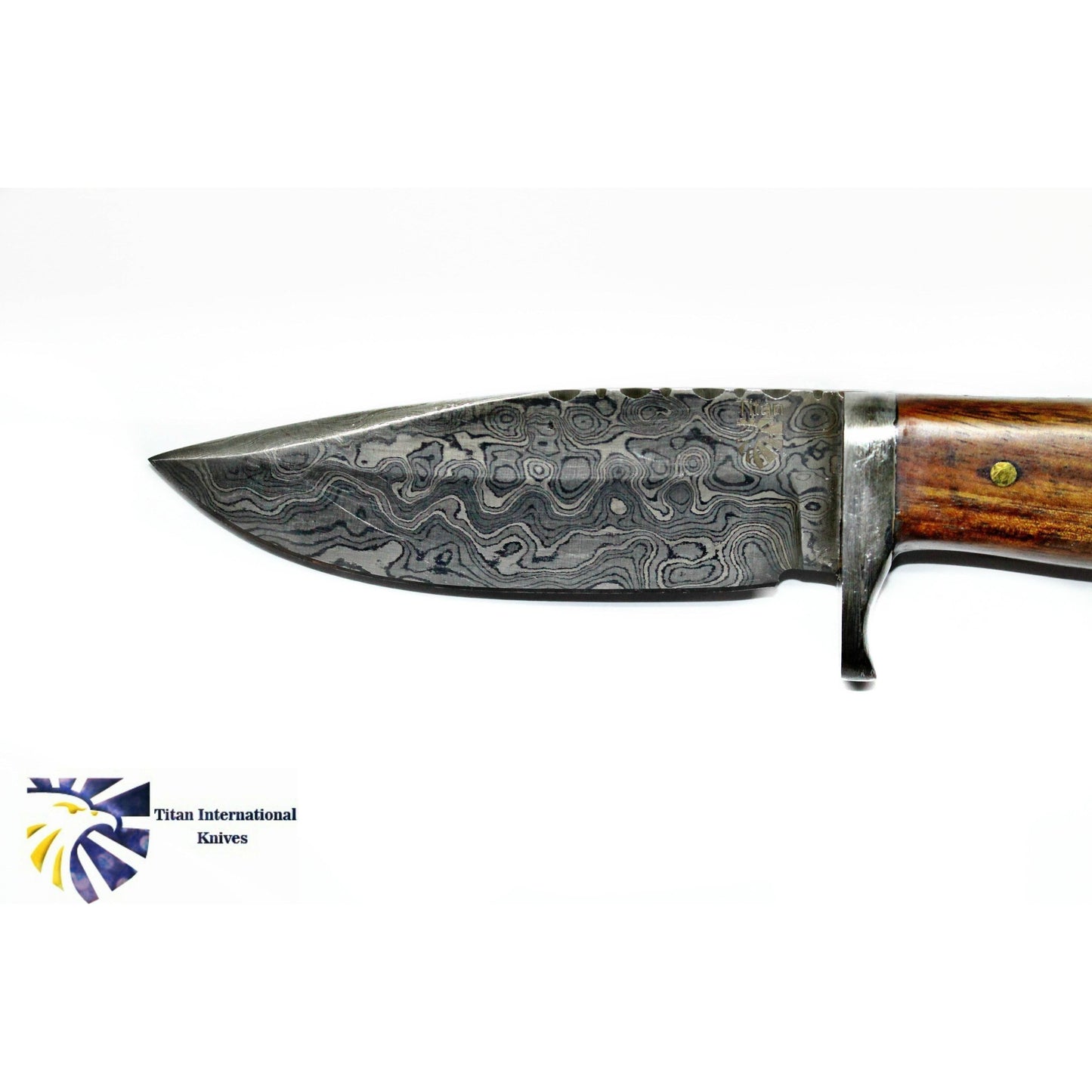 Hunting + Camping Rosewood Handle Damascus Blade