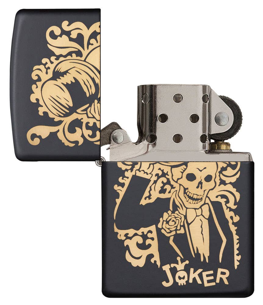 Zippo Bronze Joker Engraved Black Matte Lighter