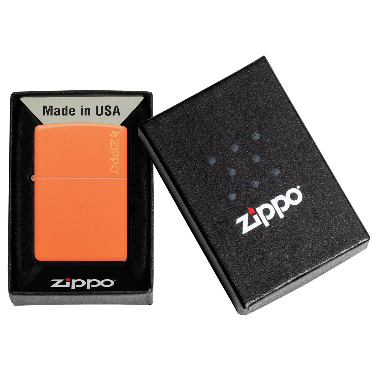 Zippo Classic Orange Matte Zippo Logo Windproof Lighter