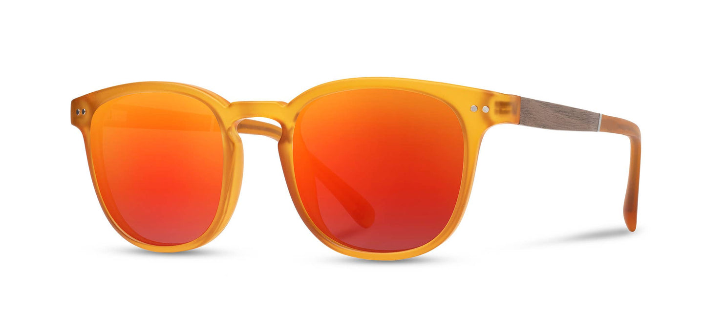 CAMP Topo Sunglasses - Matte Orange: Matte Orange / Walnut / HD Plus Polarized Solar Flash